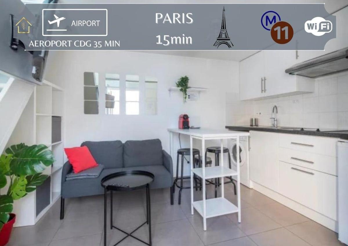 Apartmán Benfleet 4 Cosy Studio Proche Paris Romainville Exteriér fotografie